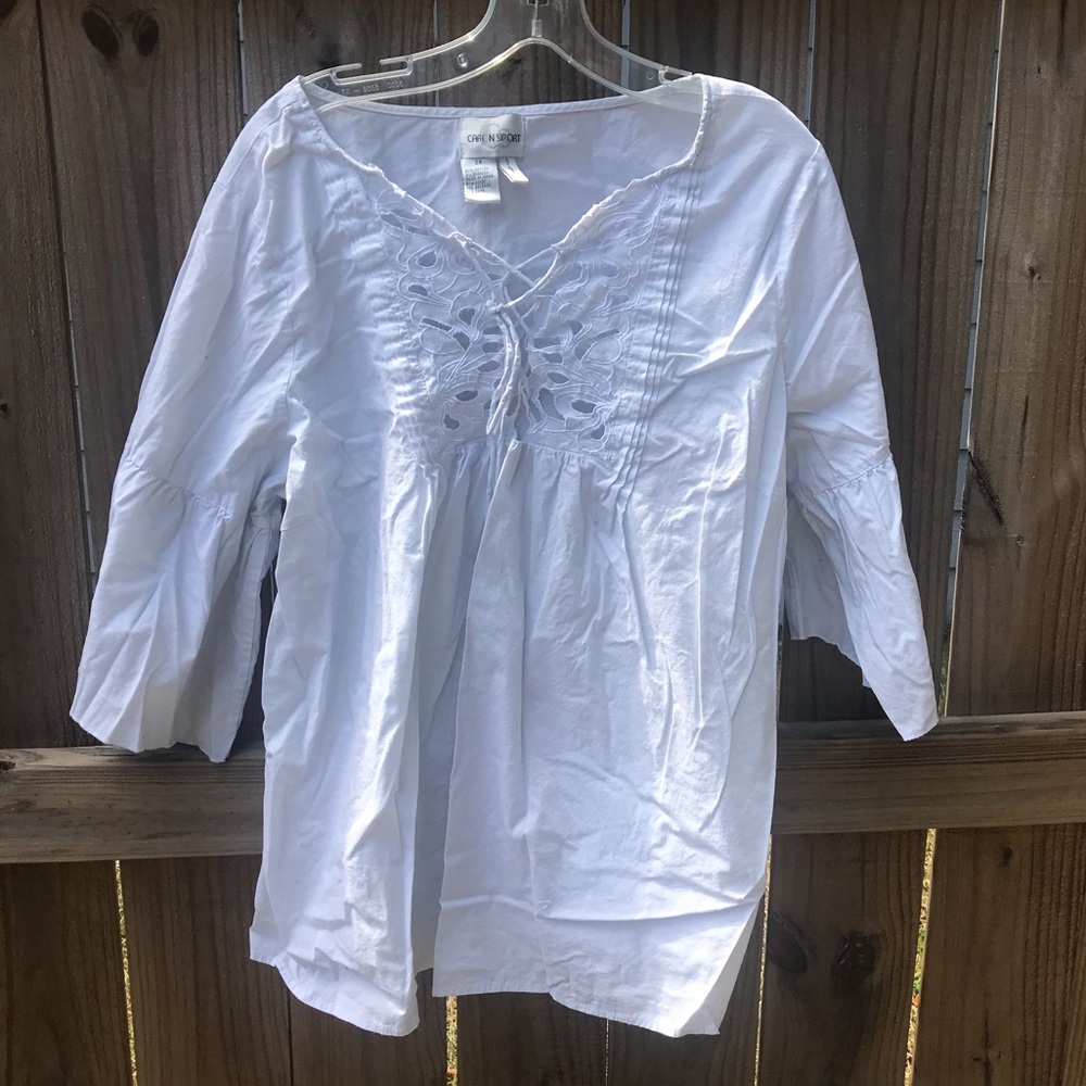 Care N Sport 2X cute tulip sleeve & lace-up bust with cut outs